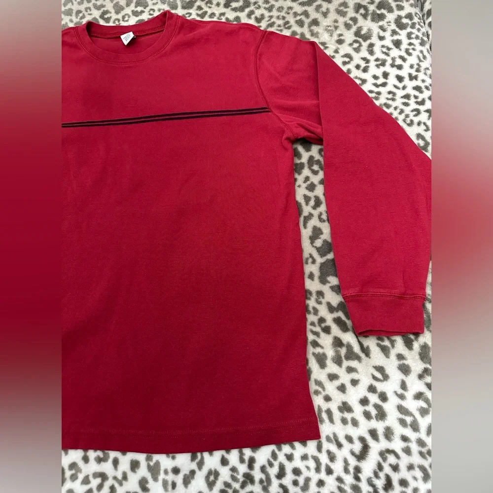 Y2K Gap Factory Store Long Sleeve Chest Stripe Tee in Red Size Large Men’s - Picture 7 of 15